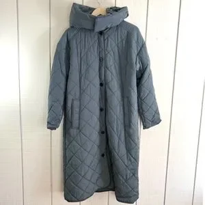 Zara Water Repellent Long Padded Coat, M